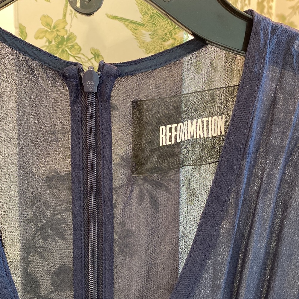 Reformation NWOT- navy dress - Picture 2 of 7